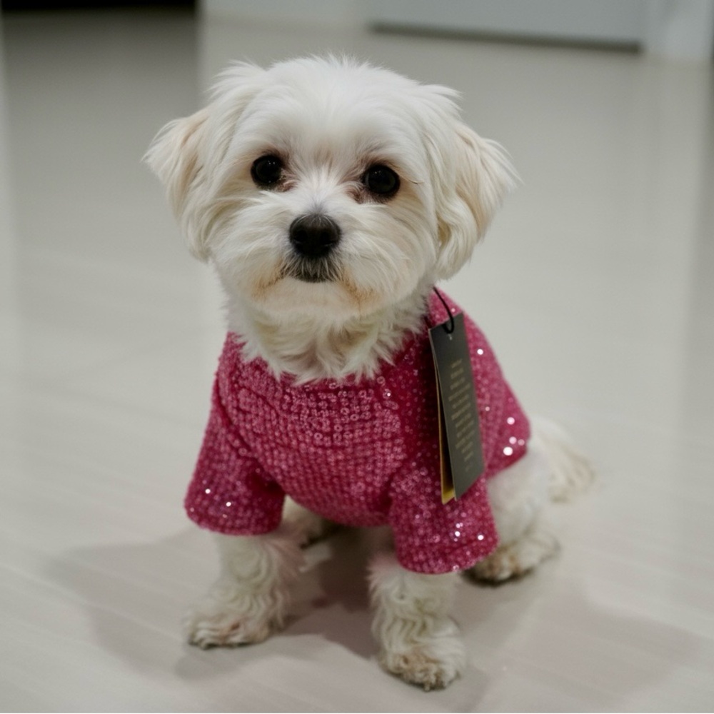 Pink sequin Dog Sweater‎